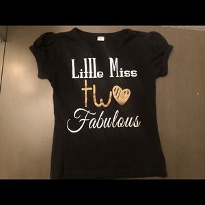Little miss two fabulous t shirt